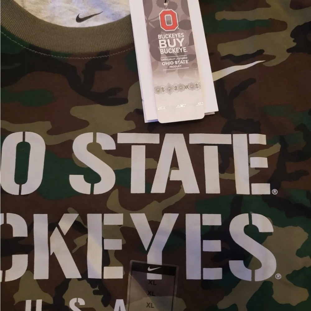 NWT Nike Dri Fit Ohio State Buckeyes Camo Long Sleeve Shirt - Men's - Picture 3 of 12